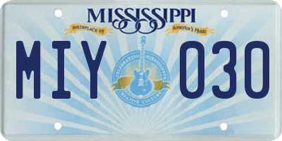 MS license plate MIY030