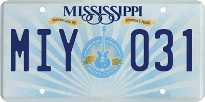 MS license plate MIY031