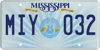 MS license plate MIY032
