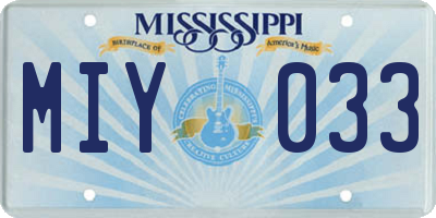 MS license plate MIY033