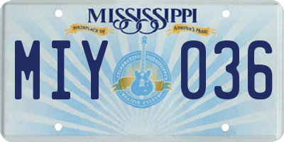 MS license plate MIY036