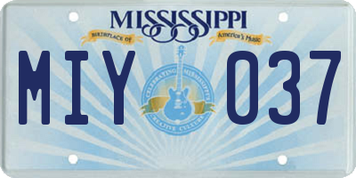 MS license plate MIY037