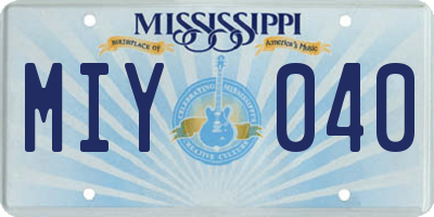 MS license plate MIY040