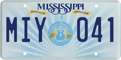 MS license plate MIY041