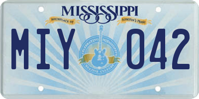 MS license plate MIY042