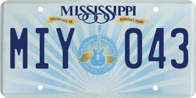 MS license plate MIY043