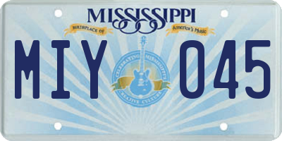 MS license plate MIY045