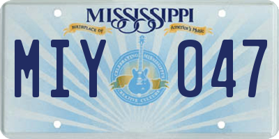 MS license plate MIY047