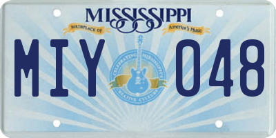 MS license plate MIY048