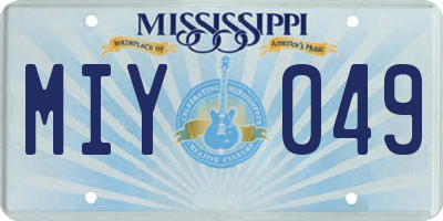 MS license plate MIY049