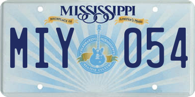 MS license plate MIY054