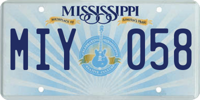 MS license plate MIY058