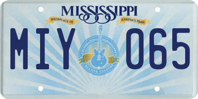 MS license plate MIY065