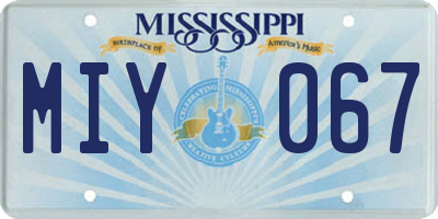MS license plate MIY067