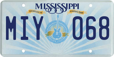 MS license plate MIY068