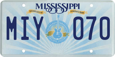 MS license plate MIY070