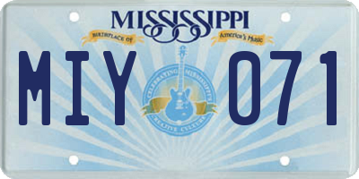 MS license plate MIY071