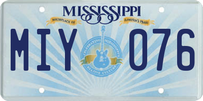 MS license plate MIY076