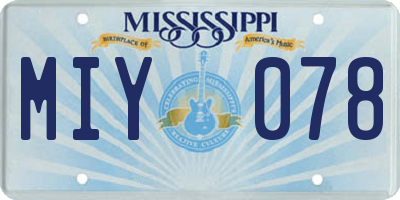 MS license plate MIY078