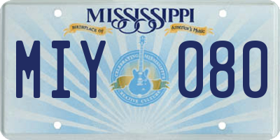 MS license plate MIY080