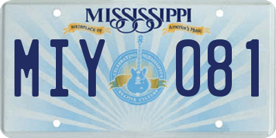 MS license plate MIY081