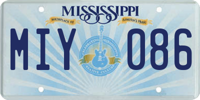 MS license plate MIY086
