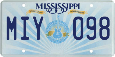 MS license plate MIY098