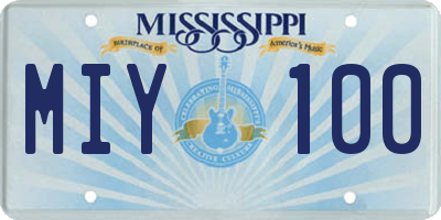 MS license plate MIY100