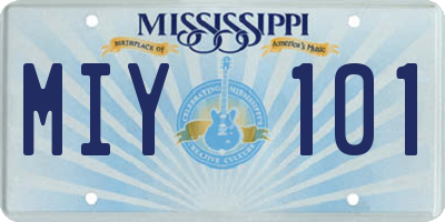 MS license plate MIY101