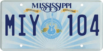 MS license plate MIY104