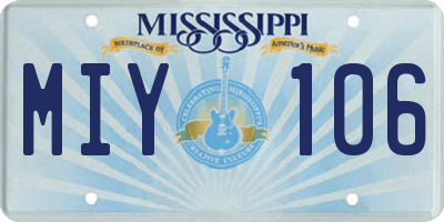 MS license plate MIY106