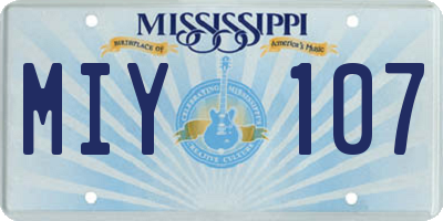 MS license plate MIY107