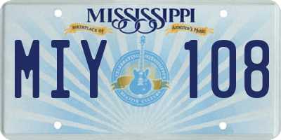 MS license plate MIY108