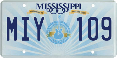 MS license plate MIY109