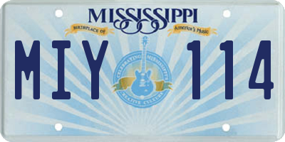 MS license plate MIY114