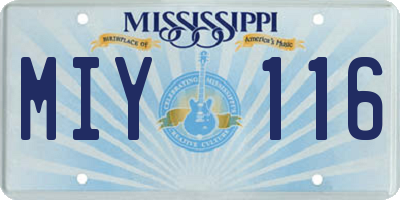 MS license plate MIY116