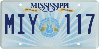 MS license plate MIY117