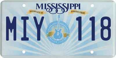 MS license plate MIY118