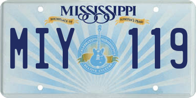 MS license plate MIY119