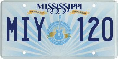 MS license plate MIY120