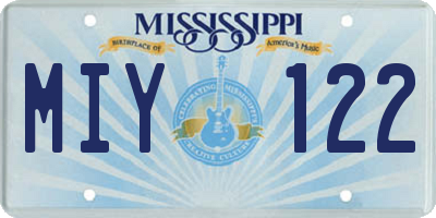MS license plate MIY122