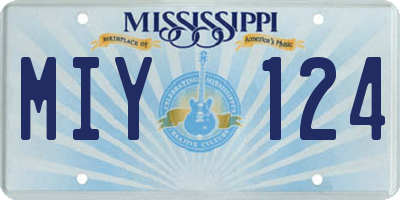 MS license plate MIY124
