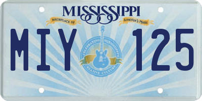 MS license plate MIY125
