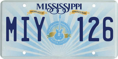 MS license plate MIY126