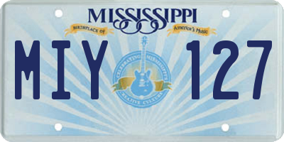 MS license plate MIY127