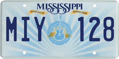 MS license plate MIY128
