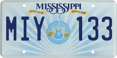 MS license plate MIY133