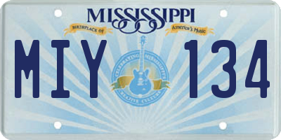 MS license plate MIY134