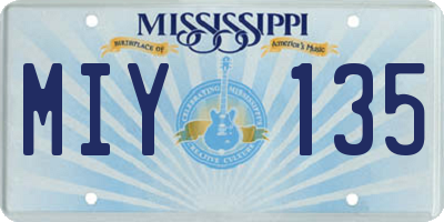 MS license plate MIY135