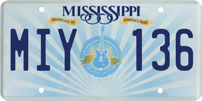 MS license plate MIY136